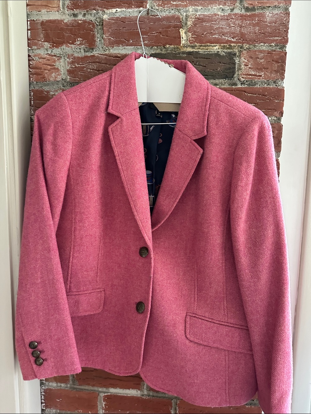 Talbots Rose Pink Wool-Blend Blazer Jacket